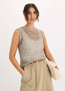 Ajour top met effectgaren, bonprix