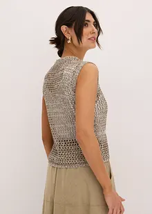 Ajour top met effectgaren, bonprix