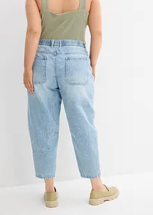 Barrel jeans mid waist, comfortabele tailleband, cropped, bonprix