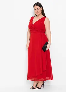 Maxi jurk van chiffon met plooitjes, bonprix