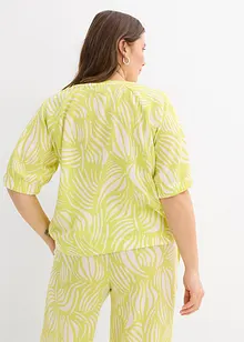 Blouse met korte mouwen in linnenlook, bonprix