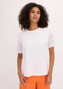 T-shirt met broderie anglaise, bonprix