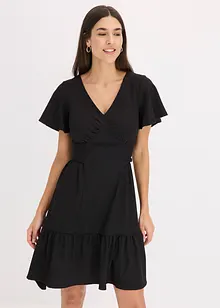 Jerseyjurk van lichte crêpe met kapmouwtjes, bonprix