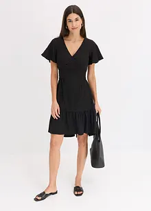 Jerseyjurk van lichte crêpe met kapmouwtjes, bonprix