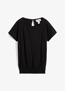 Shirt van effectgaren met gesmokte boord, bonprix