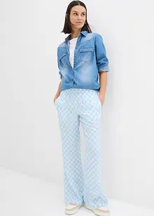 Geruite Marlene Dietrich broek van soepele viscose, bonprix