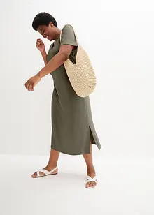 Comfortabele shirtjurk met split in maxilengte, bonprix