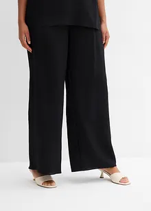 Broek van gestructureerde viscosemix, bonprix