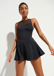 Badpakjurk met transparante mesh, medium corrigerend, bonprix