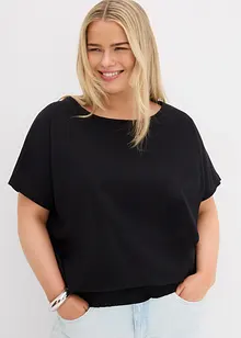 Shirt van effectgaren met gesmokte boord, bonprix