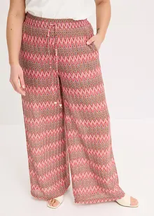 Zachte jersey broek in gehaakte look, bonprix
