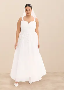 Trouwjurk van zachte tule met kant, bonprix