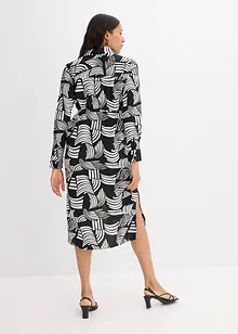 Gedessineerde blousejurk in een lichte linnenmix, bonprix