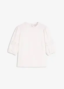 Blouse met korte mouwen en linnen, bonprix