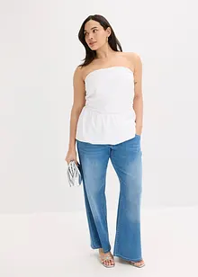 Strapless blousetop met peplum, bonprix
