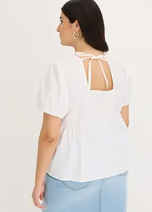 Blouse met pofmouwen en knopen, bonprix