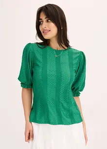 Shirt met broderie anglaise en volants, bonprix