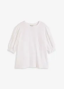 Shirt met broderie anglaise en volants, bonprix