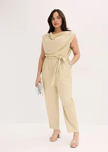 Jersey jumpsuit met schoudervullingen, bonprix