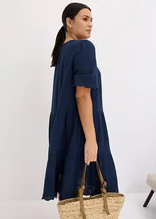 Mousseline jurk met broderie anglaise, bonprix