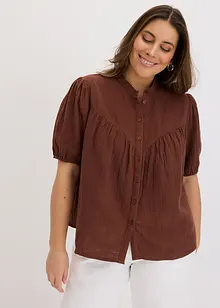 Mousseline blouse met korte mouwen, bonprix
