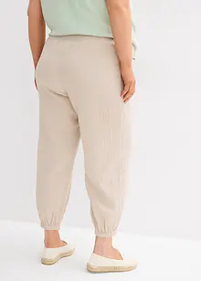 2-in-1 zwangerschapsbroek van puur katoenen mousseline, bonprix