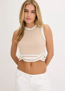 Cropped gebreide top met gedraaide zoom, bonprix