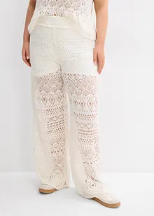 Slip-on broek met met gebreid ajour-patroon, bonprix