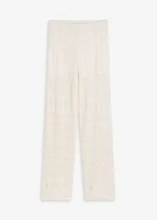 Slip-on broek met met gebreid ajour-patroon, bonprix