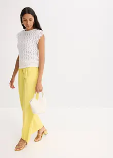 Gebreide top in gehaakte look met kant, bonprix