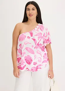 One-shoulder blouse van gestructureerde viscose, bonprix