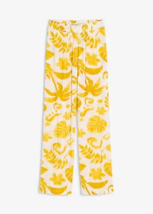 Wijde broek met print van gestructureerde viscose, bonprix