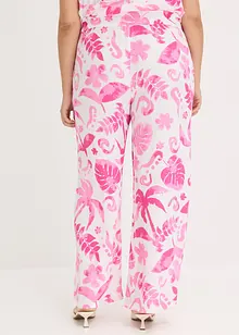 Wijde broek met print van gestructureerde viscose, bonprix