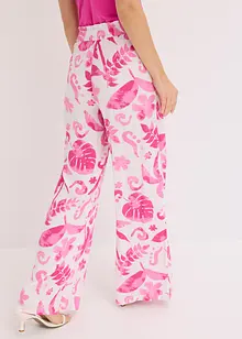 Wijde broek met print van gestructureerde viscose, bonprix
