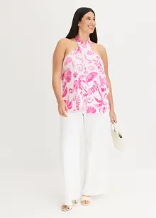 Blousetop met halternek van gestructureerde viscose, bonprix