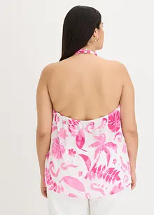 Blousetop met halternek van gestructureerde viscose, bonprix