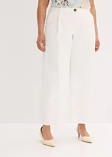 Twill broek van katoen met bandplooien, bonprix