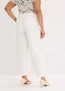Twill broek van katoen met bandplooien, bonprix