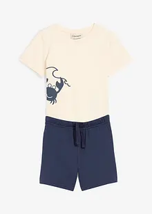 T-shirt en korte broek (2-dlg. set) van biologisch katoen, bonprix