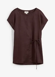 Shirt van linnen met geweven afwerking, bonprix