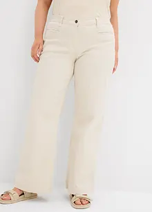 Wide leg mid waist jeans met een comfortabele band, bonprix