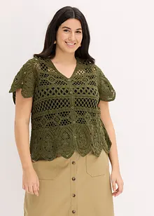 Cropped crochet vest, bonprix