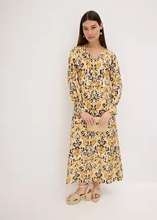 Gedessineerde kaftan jurk van vloeiende viscose, bonprix