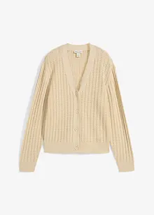 Ajour-vest met linnen, bonprix