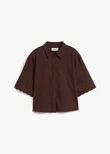 Cropped overhemdblouse met zijde, bonprix