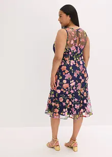 Midi jurk met bloemenborduursel, bonprix
