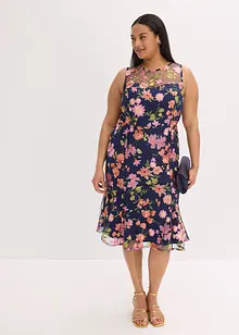 Midi jurk met bloemenborduursel, bonprix