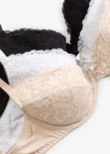 Push up bh met fijn kant (set van 3), bonprix