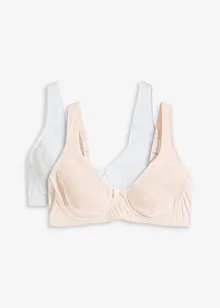 Niet-gevulde T-shirt bh met beugels en biologisch katoen (set van 2), bonprix