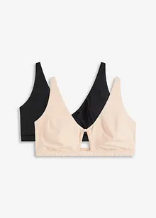 Bralette van katoen (set van 2), bonprix